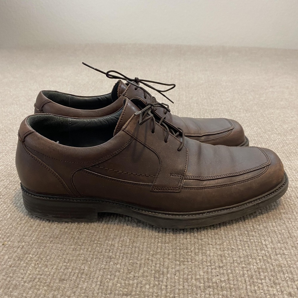 Johnston & Murphy Shoes Mens Size 9 Brown Leather Derby Dress Square Toe 20-3602